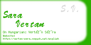 sara vertan business card